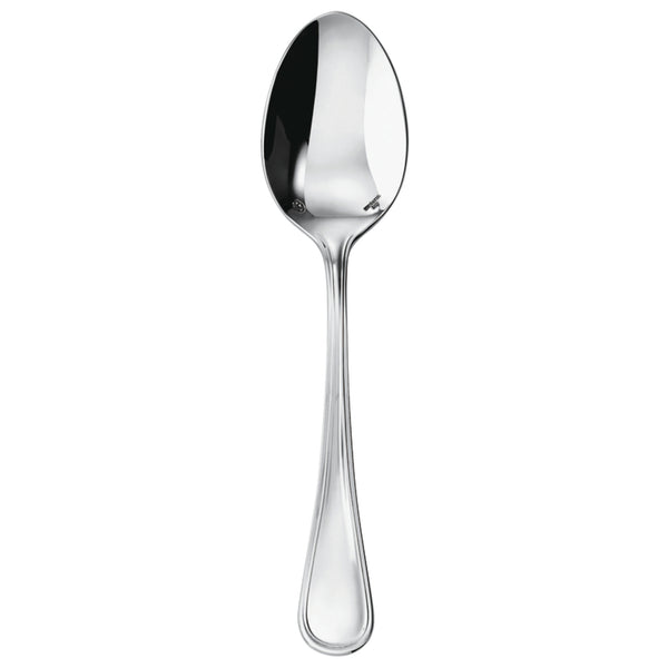 Contour serving spoon by Sambonet in stainless steel with wide rounded bowl and polished handle.