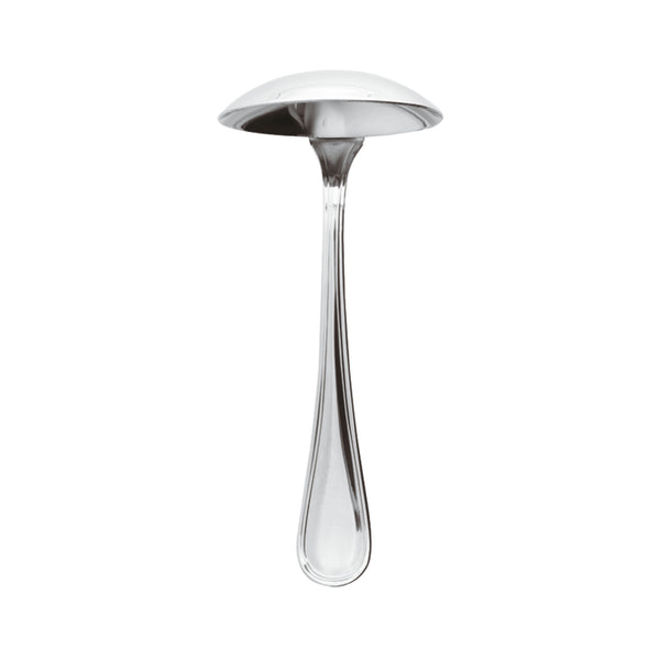 Contour sauce ladle by Sambonet in stainless steel with deep rounded bowl and polished handle for elegant serving of sauces and gravies.