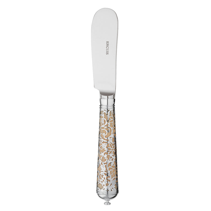 Elegant sterling silver butter knife with smooth blade and refined finish.