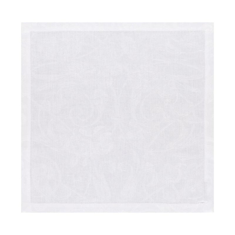 Tivoli Linen Napkin in White by Le Jacquard Français unwrapped