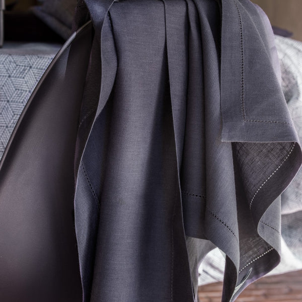 'Florence' Tablecloth in Fusain / Dark Grey Linen by Alexandre Turpault
