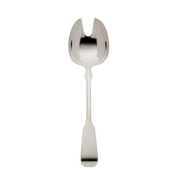 Salad serving fork large Spaten silver-plated with elongated handle and hand-shaped detailing