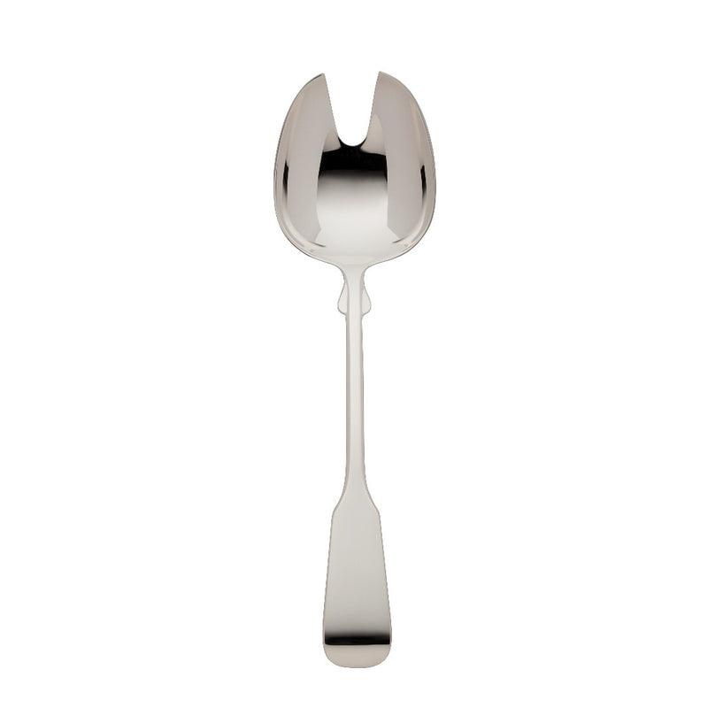 Salad serving fork large Spaten silver-plated with elongated handle and hand-shaped detailing