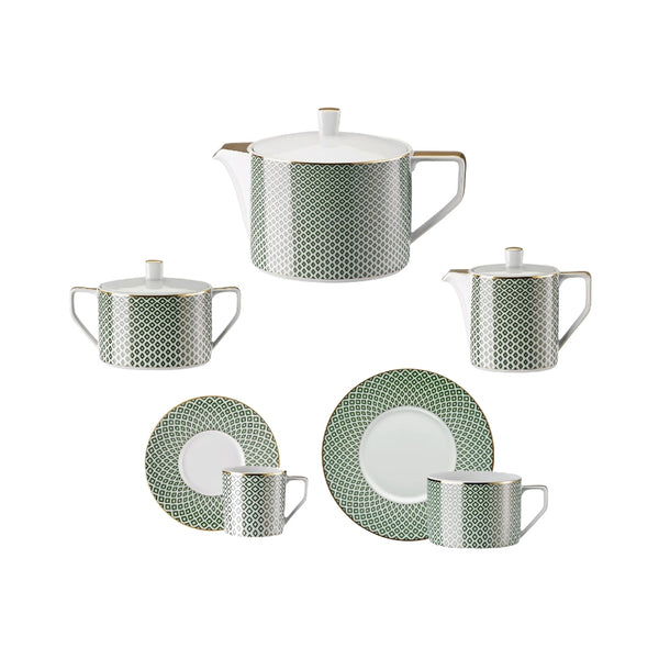 Amiramour Tea and Coffee Set of 15 Pieces - Francis Carreau Green by Rosenthal
