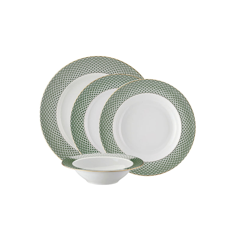 Amiramour Dinnerware Set of 16 Pieces - Francis Carreau Green by Rosenthal