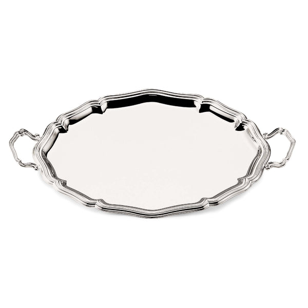 '700' Silver Plated Oval Tray With Handles by Greggio
