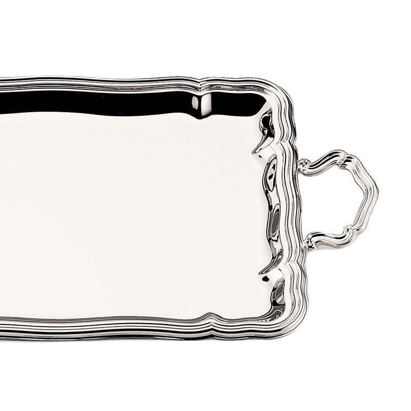 '700' Silver Plated Rectangular Tray With Handles by Greggio