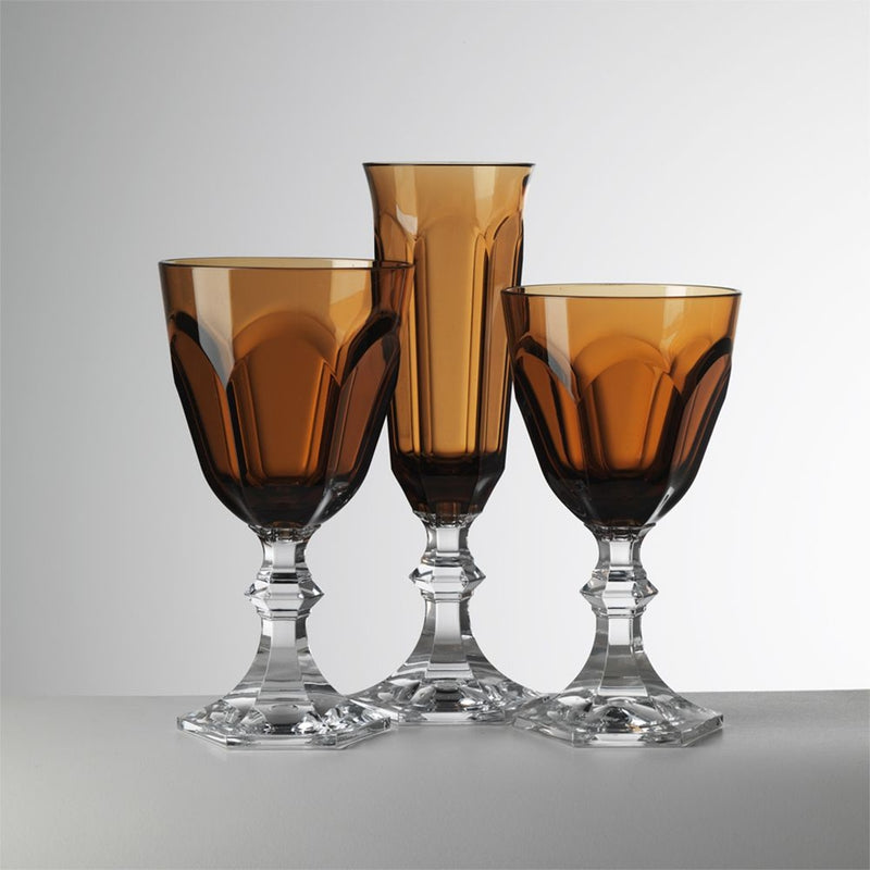 'DOLCE VITA' Champagne Glasses in Amber by Mario Luca Giusti - Set of 6
