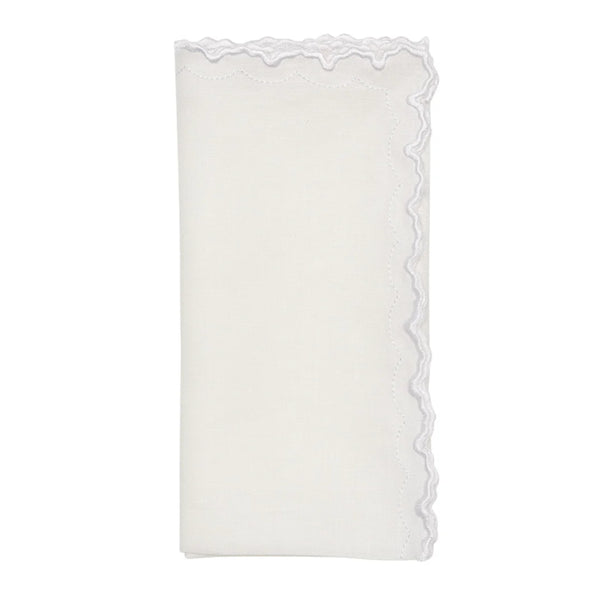 Amiramour Arches Napkin in White by Kim Seybert 