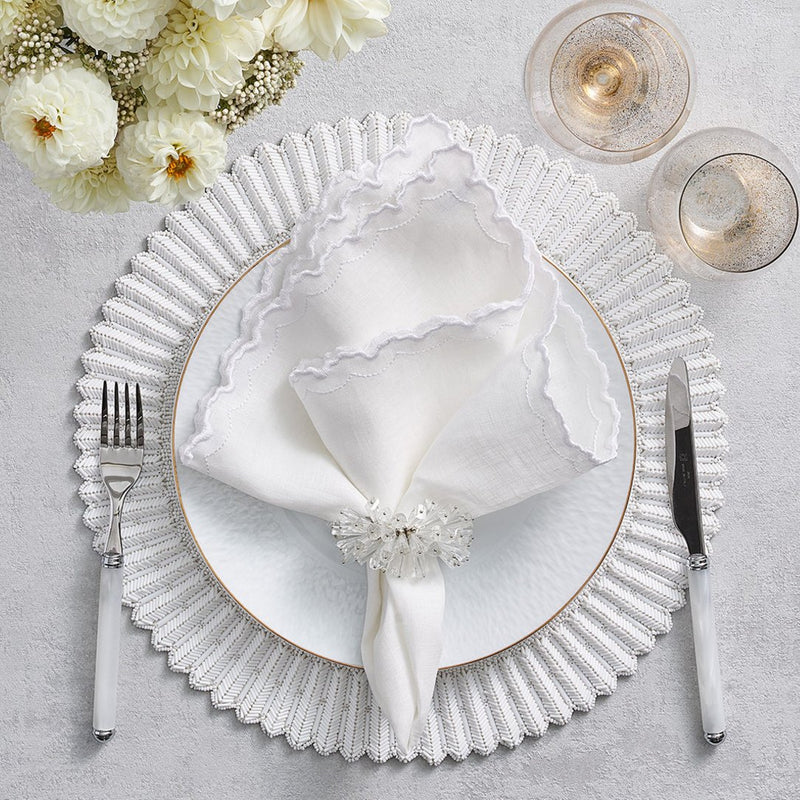 Amiramour Arches Napkin in White by Kim Seybert 3