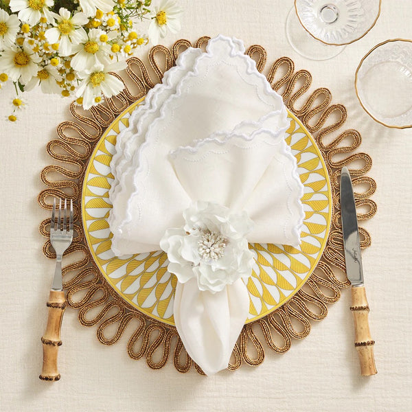 Amiramour Arches Napkin in White by Kim Seybert 1