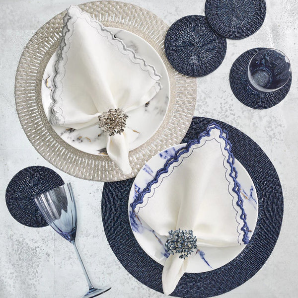 Aster Napkin Ring in Smoke Grey by Kim Seybert | Set of 4