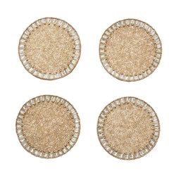 Bevel Coasters in Gold and Silver by Kim Seybert | Set of 4 in a Gift Bag