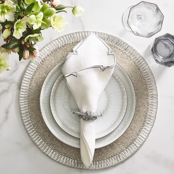 Bevel Placemat in Silver & Crystal by Kim Seybert | Set of 4