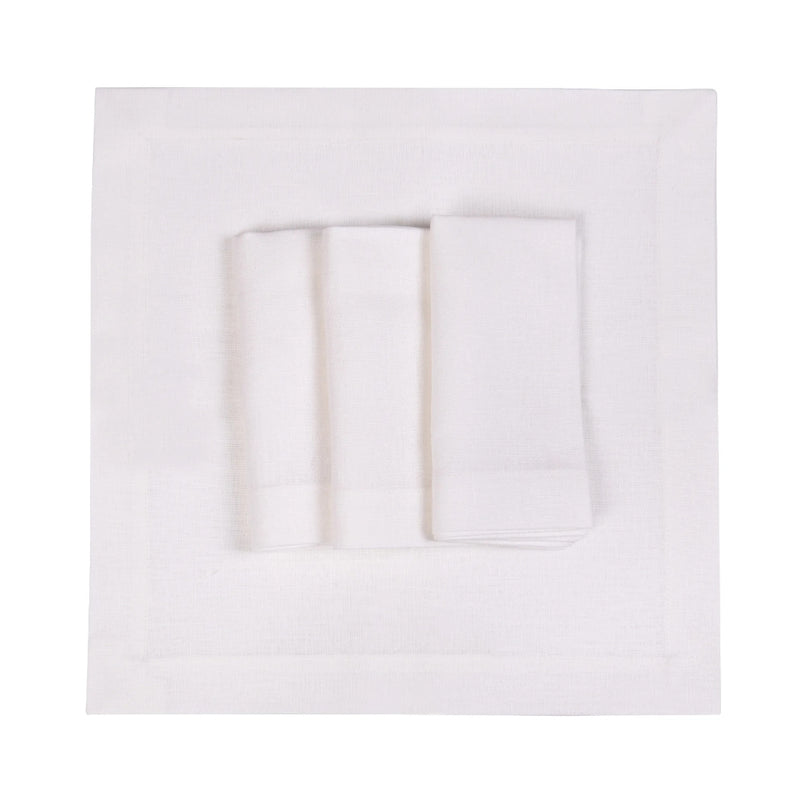 Amiramour Bianco Neve Linen Napkins by Roseberry Home 1