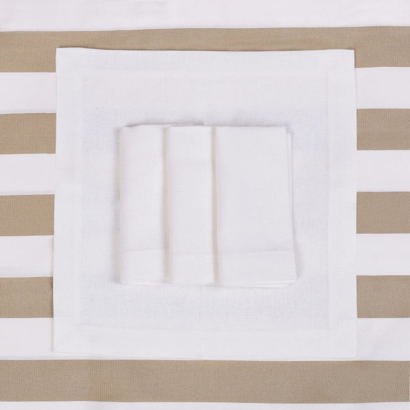 Amiramour Bianco Neve Linen Napkins by Roseberry Home 2
