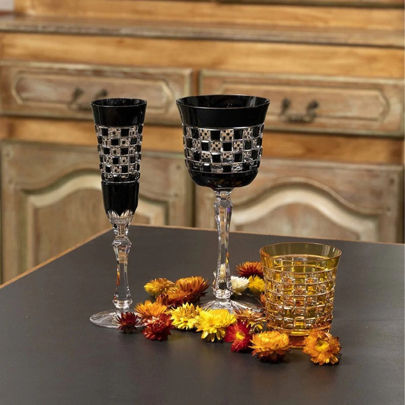 Black Diamond White Wine Glass by Cristallerie de Montbronn