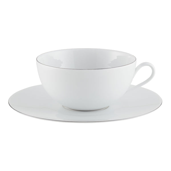 Amiramour Breakfast Cup & Saucer - Monceau Platine by Raynaud 0362-37-300045 0362-37-350022