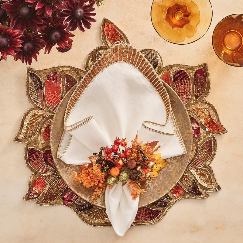 Fall Frolic Napkin Ring in Brown & Orange by Kim Seybert | Set of 4