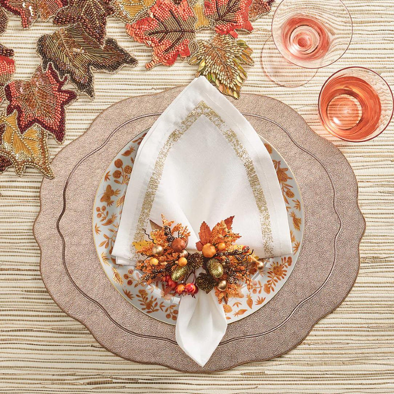 Fall Frolic Napkin Ring in Brown & Orange by Kim Seybert | Set of 4