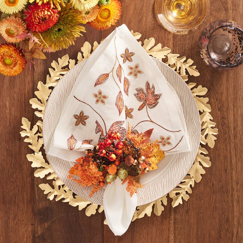 Fall Frolic Napkin Ring in Brown & Orange by Kim Seybert | Set of 4