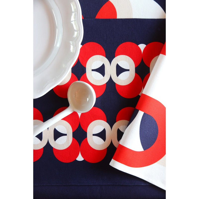 'Bubble Marine' Reversible Placemats Toucan and Vase Motifs by Alto Duo - Set of 2