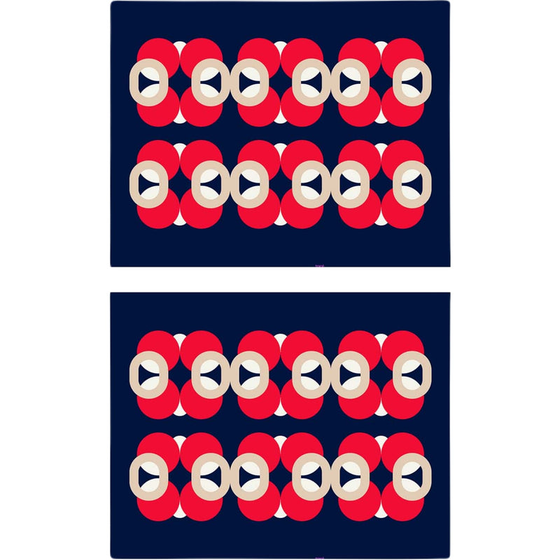 'Bubble Marine' Reversible Placemats Toucan and Vase Motifs by Alto Duo - Set of 2