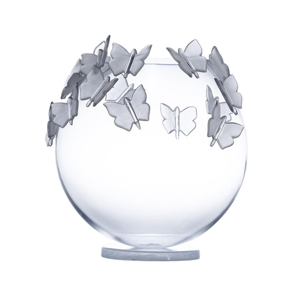 Butterfly Lead Free Crystal Large Vase by Collevilca