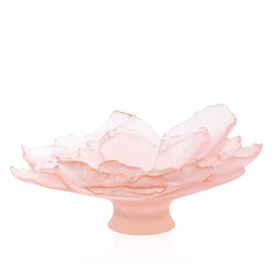 Camelia Flower Crystal Decorative Bowl in Pink by Daum | Large
