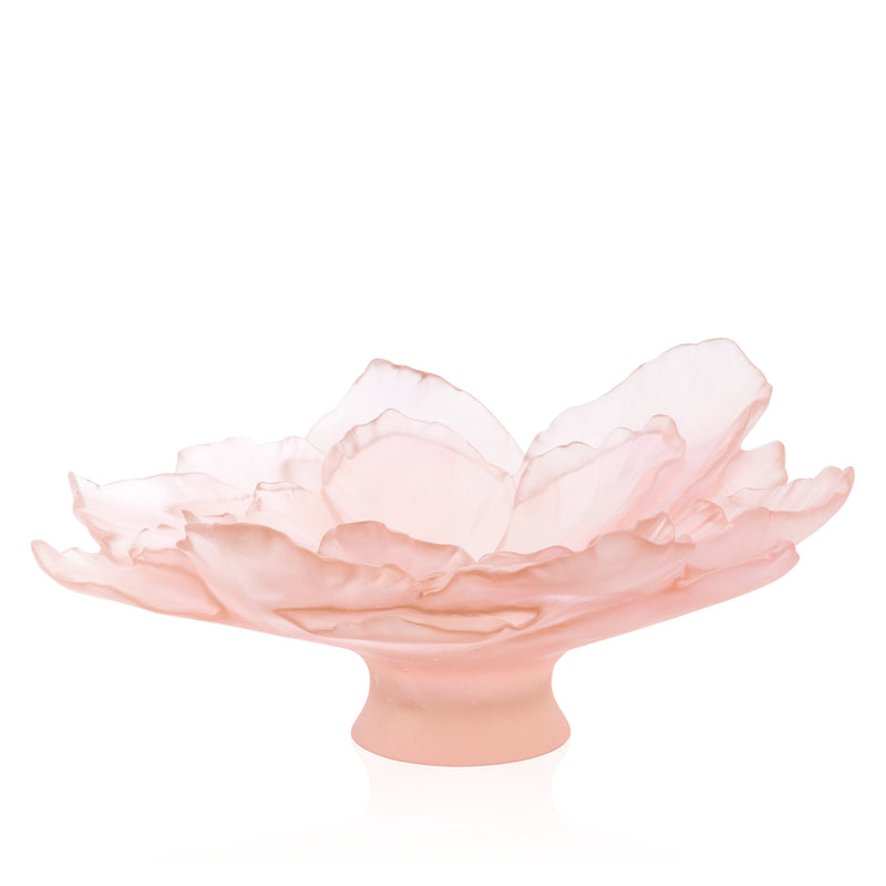 Camelia Flower Crystal Decorative Bowl in Pink by Daum | Large