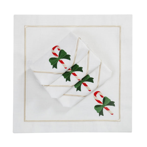 'Candy Cane Panama'  Napkins by Roseberry Home | Set of 6