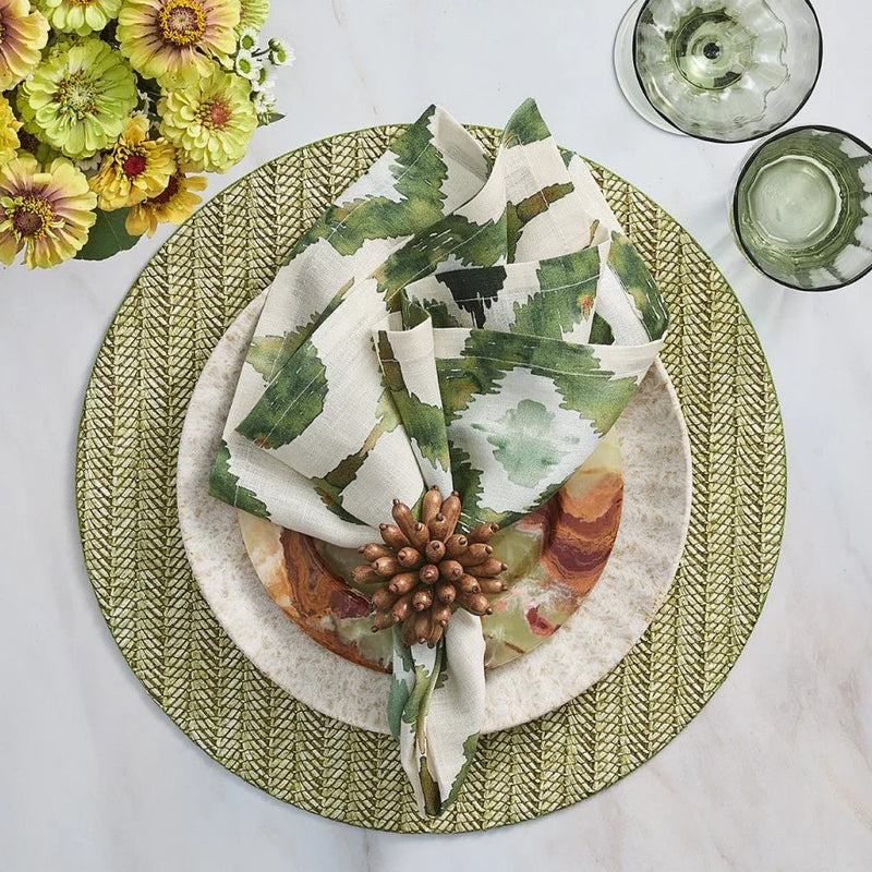 Chevron Placemat in Moss Green | Set of 4