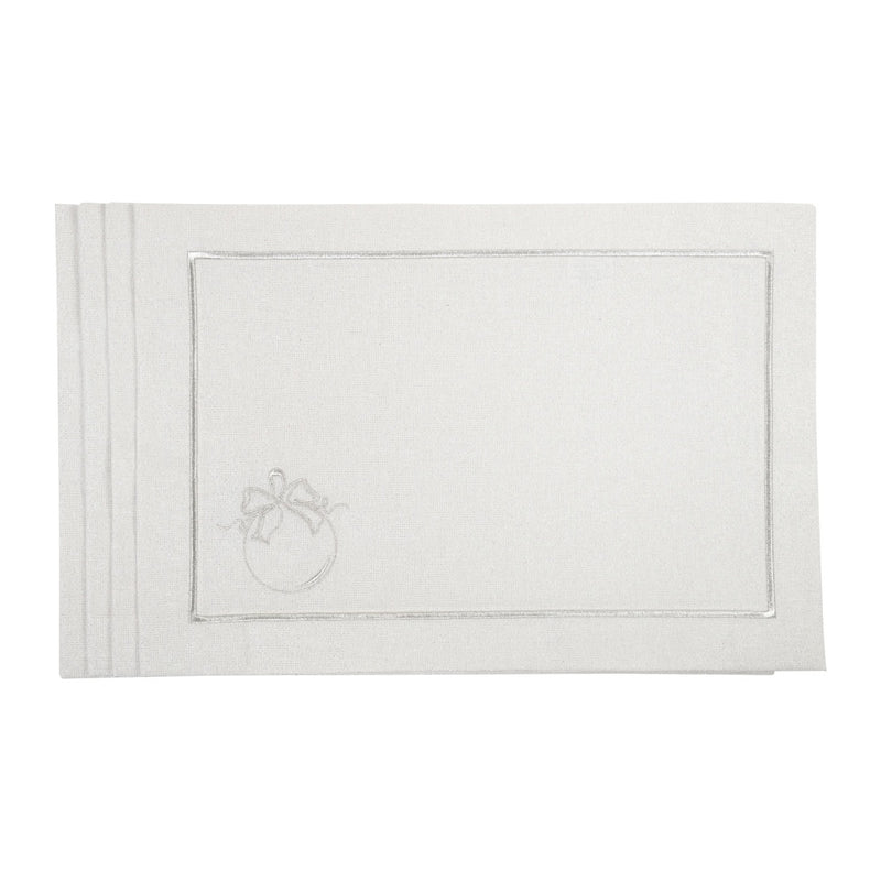 'Christmas Bauble Silverline' placemats by Roseberry Home | Set of 6