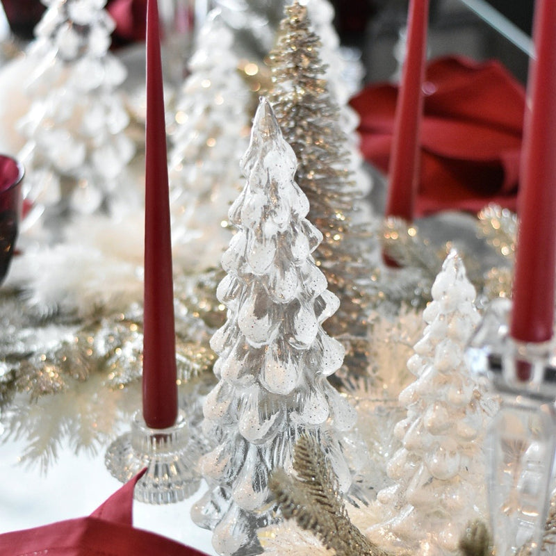 Christmas Glass Tree in Glittery White by SHISHI 25cm