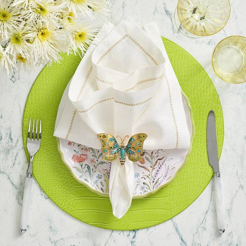Croco Placemat in Citron Green by Kim Seybert | Set of 4