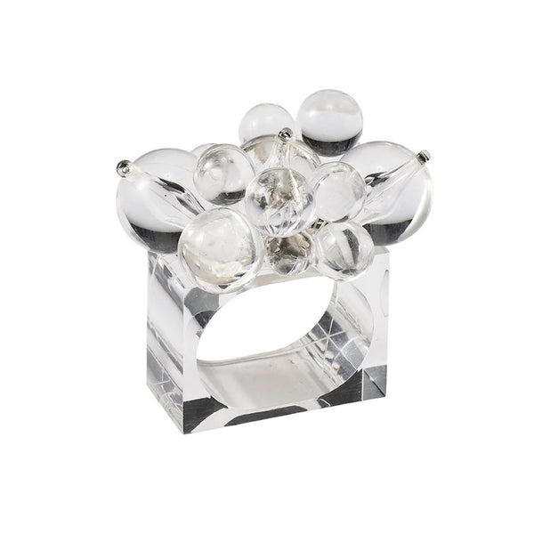 Cloud Napkin Ring With Acrylic Baubles in Clear by Kim Seybert | Set of 4