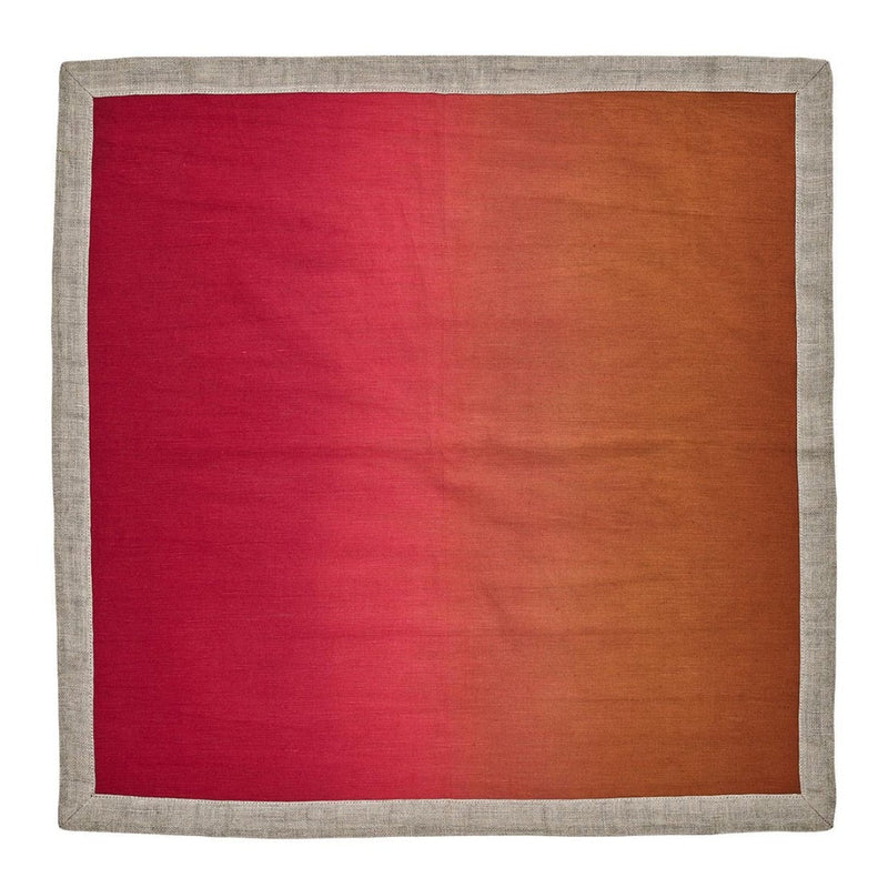 Dip Dye Napkin in Cranberry Red & Orange by Kim Seybert | Set of 4