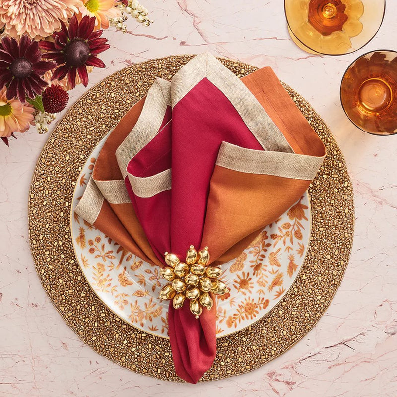 Dip Dye Napkin in Cranberry Red & Orange by Kim Seybert | Set of 4