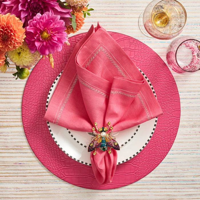 Croco Placemat in Fuchsia by Kim Seybert | Set of 4