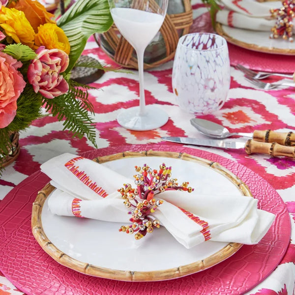 Croco Placemat in Fuchsia by Kim Seybert | Set of 4