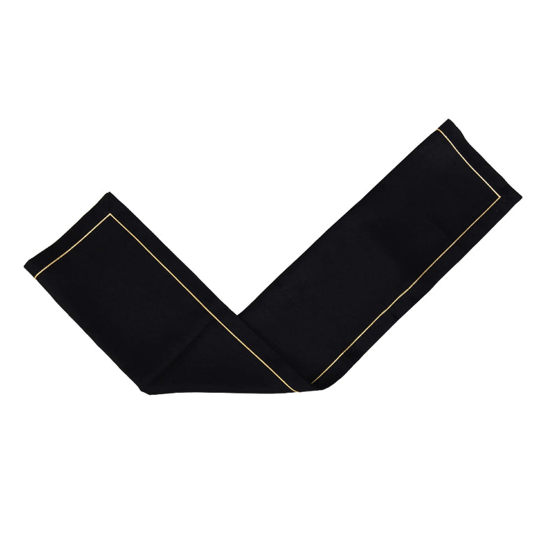 Royal Black Linen Runner with Gold Border by Roseberry Home