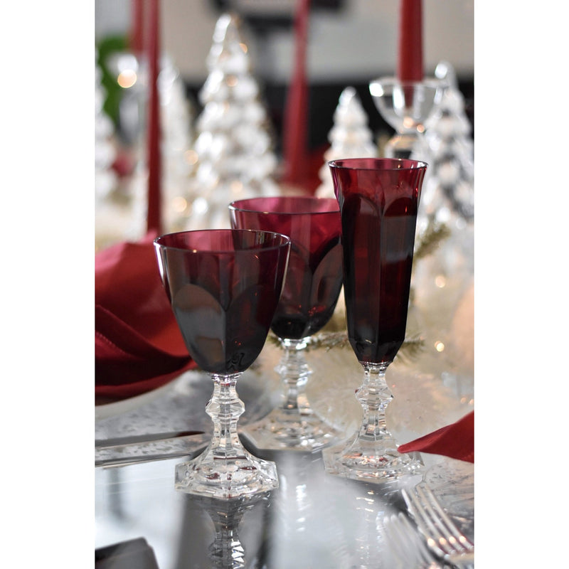 'DOLCE VITA' Champagne Glasses in Ruby by Mario Luca Giusti - Set of 6