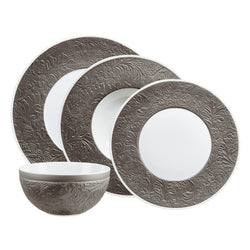 Dinnerware Set of 16 Pieces - 'Italian Renaissance' Platinum