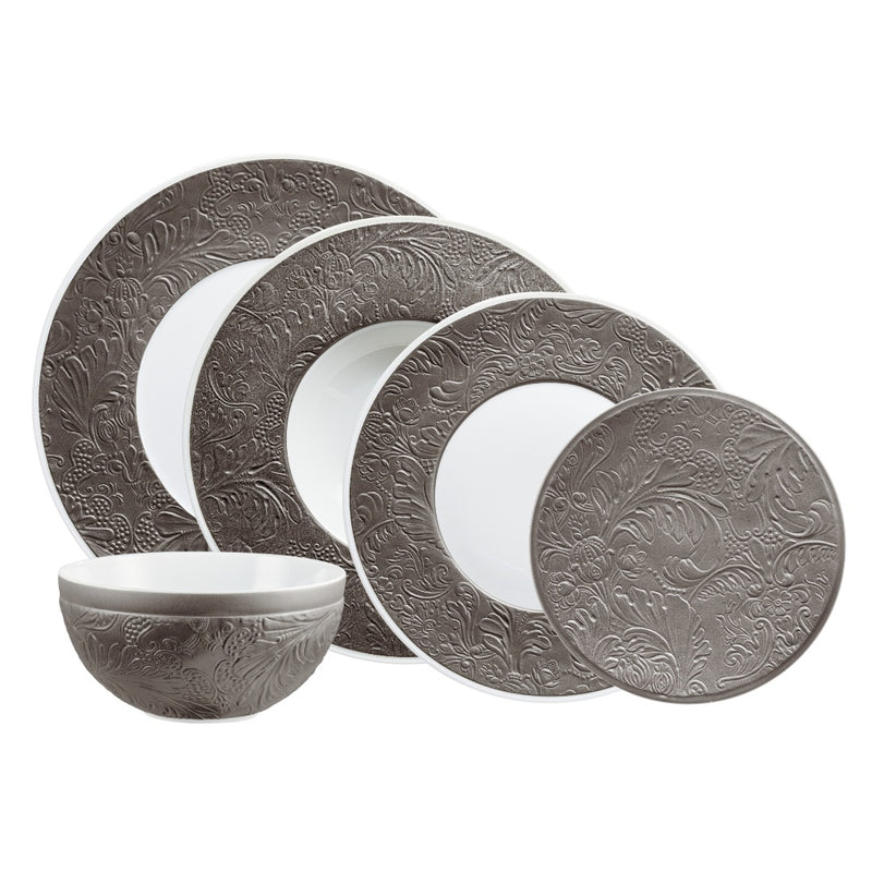 Dinnerware Set of 30 Pieces - 'Italian Renaissance' Platinum