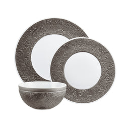 Dinnerware Set of 12 Pieces - 'Italian Renaissance' Platinum