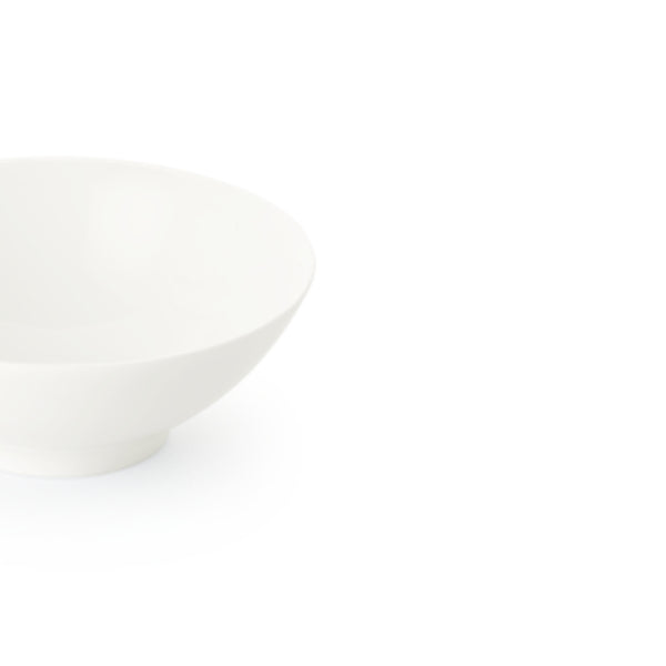 Dip Dish fine bone china in white by Dibbern close up of its side, sold by Amiramour.