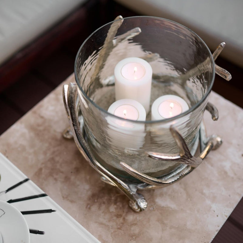 Hurricane Candle Holder Kingston Silver H 20 cm