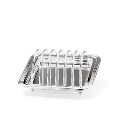 'English' Silver Plated Toast Rack With Plate by Greggio