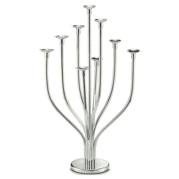 'Essentia' Silver-Plated Nine Stem Rounded Candle Holder by Schiavon