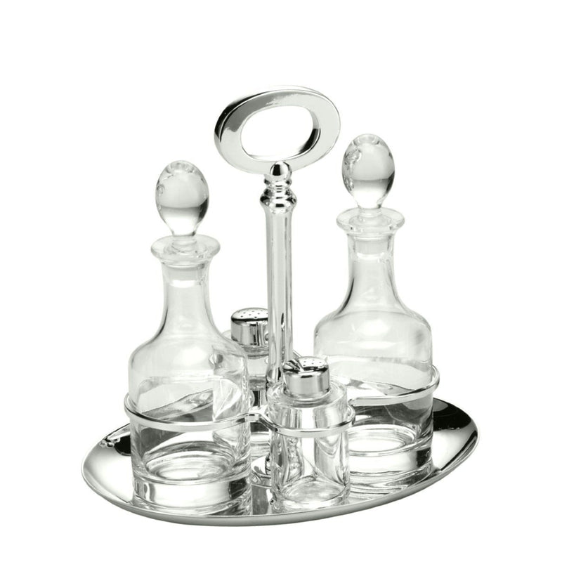Essentia Silver-Plated Oval Cruet Set | Schiavon Italy